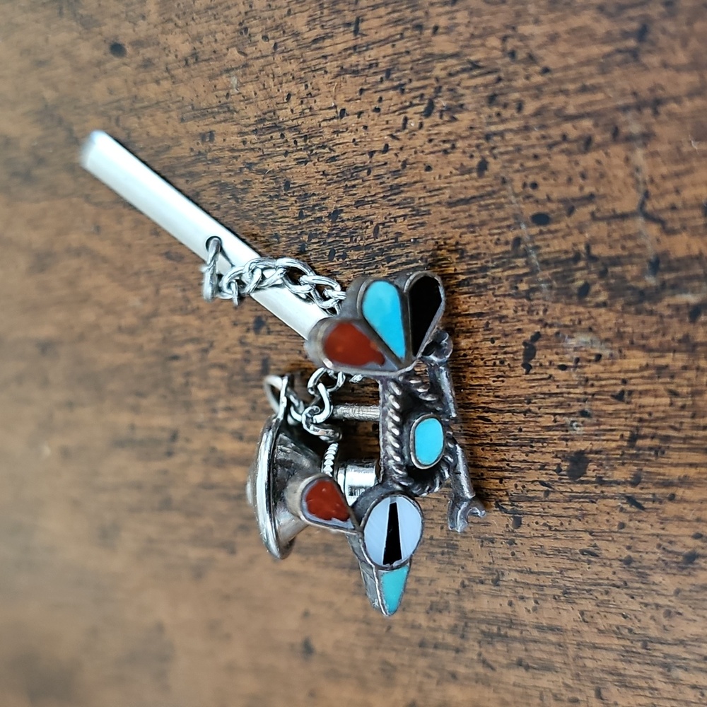 Vintage Zuni Sterling Silver Tie Tack - Picture 6 of 7